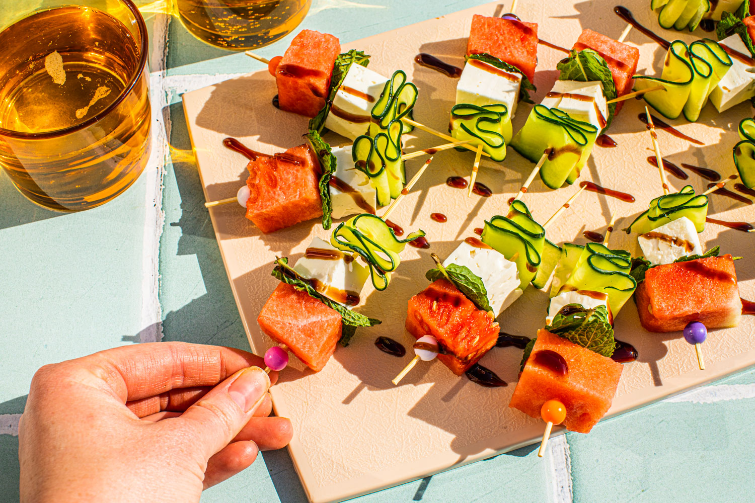 Watermelon Feta Skewers Athenos